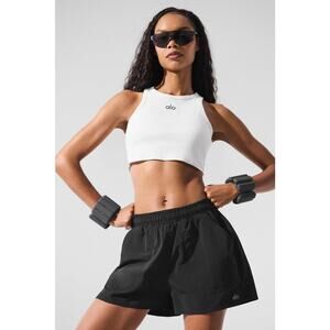 Alo Yoga Aspire Crop Tank - S White/Black
